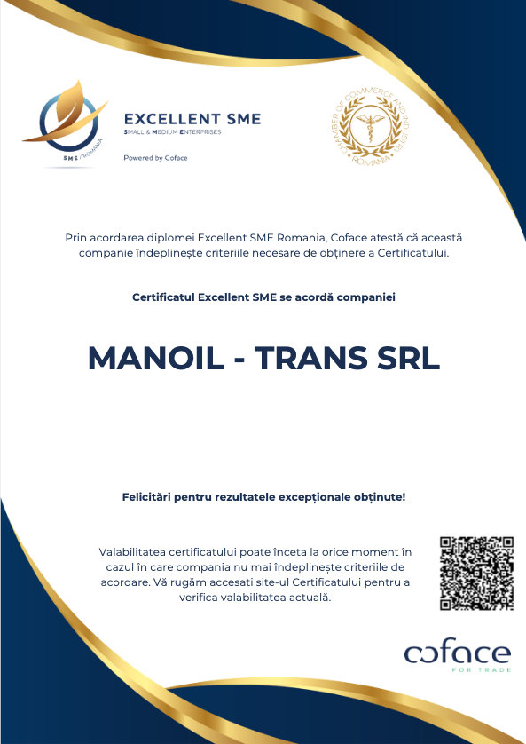 Ceritificat excelenta Manoil Trans